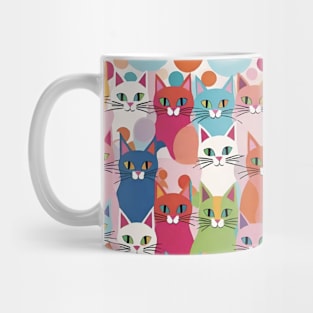 Whisker Wonderland: A Rainbow of Colorful Cat Patterns Mug